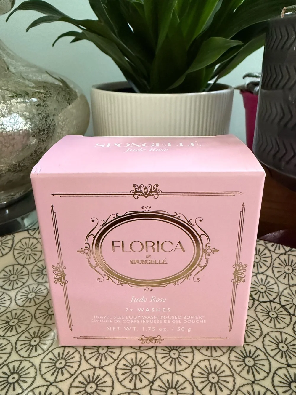 Spongelle Jude Rose Spongette | Florica NEW IN BOX * TRAVEL FRIENDLY